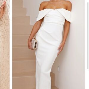 Elegant Off-Shoulder White Dress